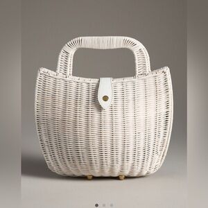 Anthropologie NWT Bali Woven Wicker Basket Bag